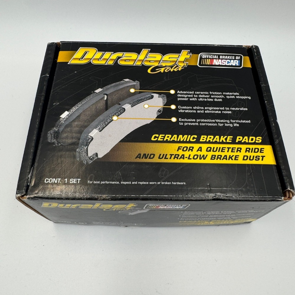 Duralast Gold DG828 Ceramic Brake Pads 4 Piece Set with Hardware NASCAR Official